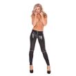 Wet Look Zipper Leggings Kitten-Boxed 16-5022K