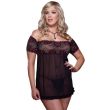 Dreamgirl 7990X Black Diva Off The Shoulder Babydoll