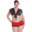 Vx Intimates 8094 Microfiber Lace Up Boy Short WIth Lace Trim Lingerie