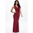 Evening Draped Dress with Open Back and Chain Decoration 9336 Lingerie