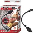 RAM Anal Balloon Pump hanging carton beside the black inflatable tip, bendable tube and squeeze bulb