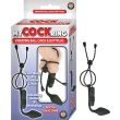 Black silicone set with two toggle loops, a bullet in a moulded sleeve and a tapered plug, beside its printed carton