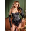 New Be Wicked 1345 Feather Hem Black Bustier