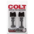 Colt Nipple Pro Suckers Black Clear Cal Exotics package