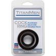 TitanMen Platinum Silicone Double Pack, two black silicone rings on a clear Doc Johnson blister card