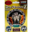 Dr. Rhino Z 400000 blister card front, green capsule visible in the clear dome beside the rhinoceros emblem
