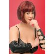 Allure G-106X black leather arm guard, buckled cross straps on a lengthwise band, worn on the arm