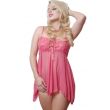 Black And Pink Lace Up Front Babydoll Vx Intimate Lingerie 5174
