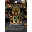 Gold Lion Gummy front of sachet with lion artwork, ingredient list and 10mg per gummy marking