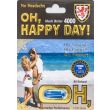 Oh Happy Day 4000 front card, blue capsule sealed in a gold blister window above beach couple artwork