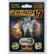 Rhino 17 Plus 5000 Black card front, one capsule sealed in a clear blister window