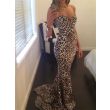 Sexy Strapless Sleeveless Leopard Print Dress For Women KF144