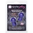 Nipple Play purple silicone nipple suckers, two-piece set sealed on its printed blister card