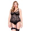 Lace Satin Bustier Detachable Garters Matching Panty Curve P172