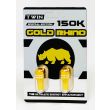 Gold Rhino 150K Special Edition Twin blister card, front, with two gold capsules and gold rhino emblem