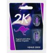 Kangaroo 2K Venus 3000 card front in purple and navy, two purple tablets sealed in clear blister domes