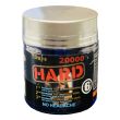 Front of the cobalt blue Hard 20000mg Triple Maximum jar, silver cap, circled numeral six
