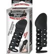 Mack Tuff black silicone sleeve with open woven lattice cut-outs and a moulded base ring, on its package front