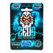 Zeus blister card front, one blue capsule in a clear blister, blue lightning artwork and bearded logo