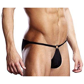 Microfiber Pouch Bikini with Metal Ring Blue Line BLM022