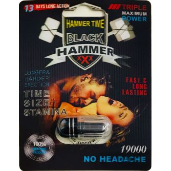 Black Hammer Black Pill 19000 Triple Maximum Power Male Enhancer 