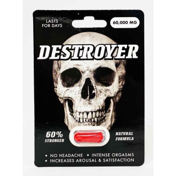  Pill Destroyer 60000mg Blue front Male Enhancement