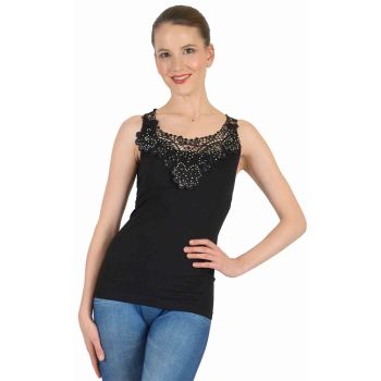 Lace Trim Seamless Tank Top GZ-3 WK Apparel Lingerie