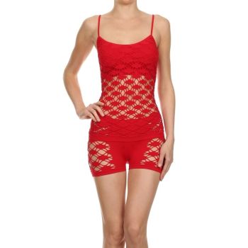 Lady's Seamless Underwear Set SML5003 White And Red Yelete Group Lingerie