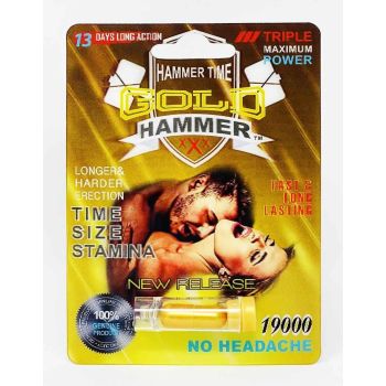 Gold Hammer 19000 Triple Maximum Power Male Enhancer Pill