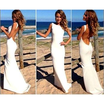 Women Long Sexy Backless Bodycon Sleeveless Evening Cocktail Prom Party Dress