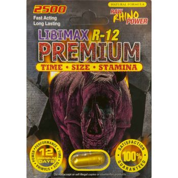 Libimax R-12 Premium 2500 Raw Rhino Power Male Sexual Enhancement Pill