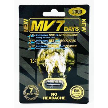 MV 7 Days Rhino Male Enhancement Black Pill 2000mg Ecstatic