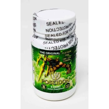Poseidon Platinum 6 Pills Bottle Green 3500mg Male Supplement fonrt