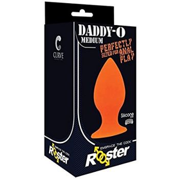 Daddy-O Rooster Medium Silicone Butt Plug Orange