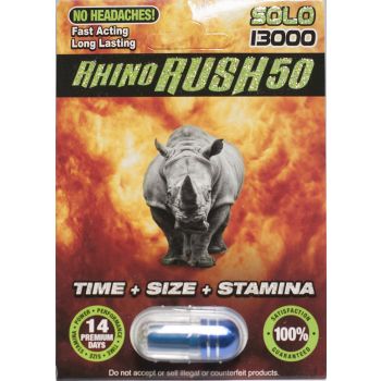 Rhino Rush 50 Solo 13000 Male Sexual Enhancer Pill