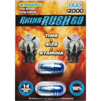 Rhino Rush 60 Duo 12000 Male Sexual Enhancer Pill