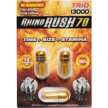 Rhino Rush 70 Trio 13000 Male Sexual Enhancer Pill