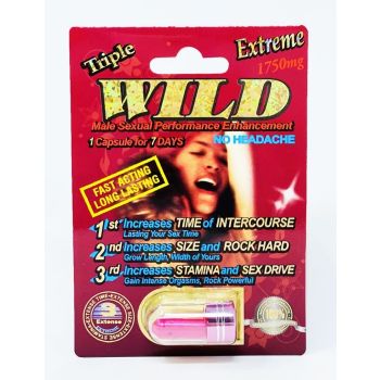 Wild Extreme 1750mg Triple Maximum Sexual Male Enhancement Red Pill