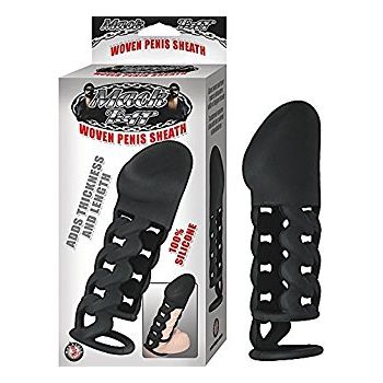 Mack Tuff Silicone Woven Penis Sheath Black