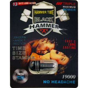 Black Hammer Black Pill 19000 Triple Maximum Power Male Enhancer 