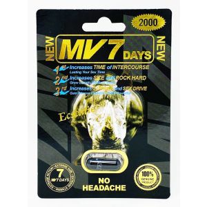 MV 7 Days Rhino Male Enhancement Black Pill 2000mg Ecstatic