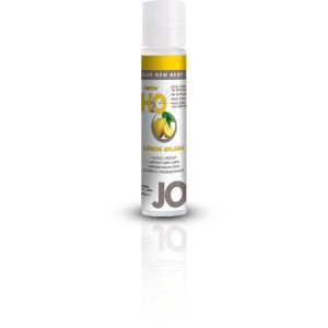 JO H2O Lemon Splash flavored lubricant, 30 ml clear travel bottle with white flip-top cap and lemon label
