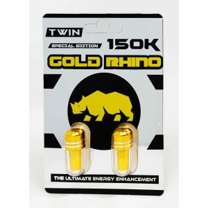 Pills Twin Gold Rhino 150K Male Enhancement Double front